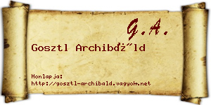 Gosztl Archibáld névjegykártya